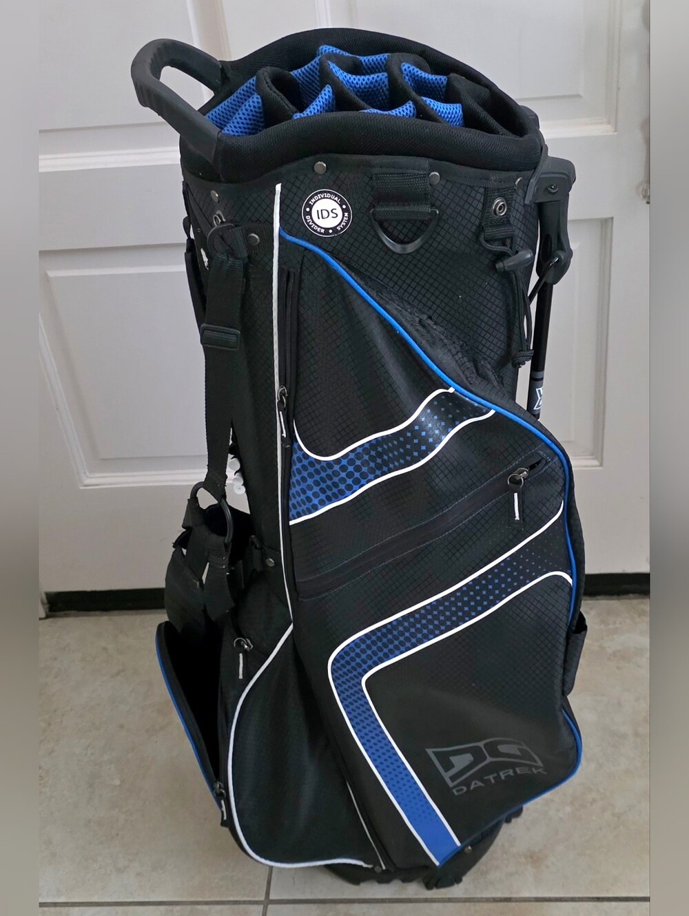 Datrek DG Lite Golf Cart stand Bag 14 Way Top with cover IDS Black Blue Adult